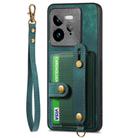 For Realme GT 7 Pro Retro Cross Wristband Wallet Leather Back Phone Case(Green) - 2
