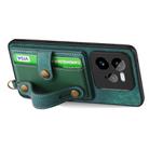 For Realme GT 7 Pro Retro Cross Wristband Wallet Leather Back Phone Case(Green) - 3