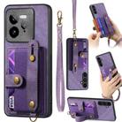 For Realme GT 7 Pro Retro Cross Wristband Wallet Leather Back Phone Case(Purple) - 1