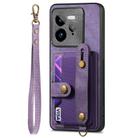 For Realme GT 7 Pro Retro Cross Wristband Wallet Leather Back Phone Case(Purple) - 2