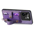 For Realme GT 7 Pro Retro Cross Wristband Wallet Leather Back Phone Case(Purple) - 3