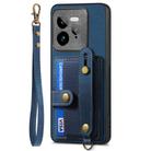 For Realme GT 7 Pro Retro Cross Wristband Wallet Leather Back Phone Case(Blue) - 2