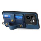 For Realme GT 7 Pro Retro Cross Wristband Wallet Leather Back Phone Case(Blue) - 3