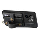 For Realme GT 7 Pro Retro Cross Wristband Wallet Leather Back Phone Case(Black) - 3
