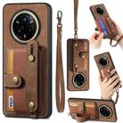 For Realme 14 Pro+ Retro Cross Wristband Wallet Leather Back Phone Case(Brown) - 1