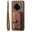 For Realme 14 Pro+ Retro Cross Wristband Wallet Leather Back Phone Case(Brown) - 2