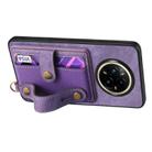 For Realme 14 Pro+ Retro Cross Wristband Wallet Leather Back Phone Case(Purple) - 3