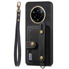 For Realme 14 Pro+ Retro Cross Wristband Wallet Leather Back Phone Case(Black) - 2