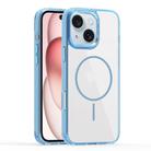 For iPhone 15 Star Shield Thin Circle MagSafe Phone Case(Light Blue) - 1