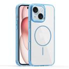 For iPhone 15 Plus Star Shield Thin Circle MagSafe Phone Case(Light Blue) - 1