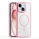 For iPhone 15 Plus Star Shield Thin Circle MagSafe Phone Case(Pink) - 1