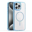 For iPhone 15 Pro Max Star Shield Thin Circle MagSafe Phone Case(Light Blue) - 1