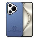 For Huawei Pura 70 Twill Fabric Leather Skin Back Phone Case(Blue) - 1