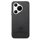 For Huawei Pura 70 Pro Twill Fabric Leather Skin Back Phone Case(Black) - 2