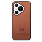 For Huawei Pura 70 Pro+ Twill Fabric Leather Skin Back Phone Case(Brown) - 2
