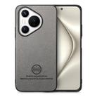 For Huawei Pura 70 Pro+ Twill Fabric Leather Skin Back Phone Case(Gray) - 1