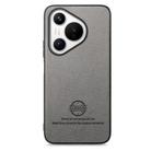 For Huawei Pura 70 Pro+ Twill Fabric Leather Skin Back Phone Case(Gray) - 2