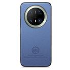 For Huawei Mate 70 Twill Fabric Leather Skin Back Phone Case(Blue) - 2