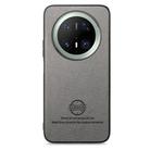 For Huawei Mate 70 Twill Fabric Leather Skin Back Phone Case(Gray) - 2