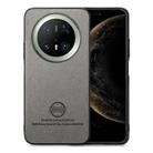 For Huawei Mate 70 Pro Twill Fabric Leather Skin Back Phone Case(Gray) - 1