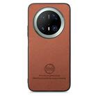 For Huawei Mate 70 Pro+ Twill Fabric Leather Skin Back Phone Case(Brown) - 2