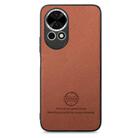 For Huawei nova 13 Twill Fabric Leather Skin Back Phone Case(Brown) - 2