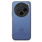 For vivo X200 Twill Fabric Leather Skin Back Phone Case(Blue) - 2