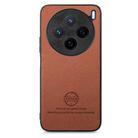 For vivo X200 Twill Fabric Leather Skin Back Phone Case(Brown) - 2