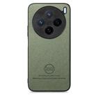 For vivo X200 Twill Fabric Leather Skin Back Phone Case(Green) - 2