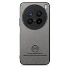 For vivo X200 Pro Twill Fabric Leather Skin Back Phone Case(Gray) - 2