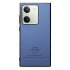 For vivo Y300+ Twill Fabric Leather Skin Back Phone Case(Blue) - 2