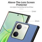 For vivo Y300+ Twill Fabric Leather Skin Back Phone Case(Blue) - 3