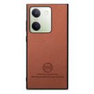 For vivo Y300+ Twill Fabric Leather Skin Back Phone Case(Brown) - 2