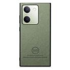 For vivo Y300+ Twill Fabric Leather Skin Back Phone Case(Green) - 2
