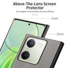 For vivo Y300+ Twill Fabric Leather Skin Back Phone Case(Gray) - 3