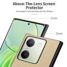 For vivo Y300+ Twill Fabric Leather Skin Back Phone Case(Khaki) - 3
