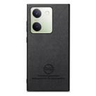 For vivo Y300+ Twill Fabric Leather Skin Back Phone Case(Black) - 2