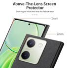 For vivo Y300+ Twill Fabric Leather Skin Back Phone Case(Black) - 3