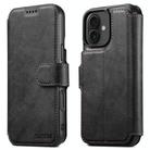 For iPhone 16 Suteni Q05 2-in-1 Multi-function Detachable Wallet MagSafe Phone Case(Black) - 1