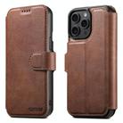 For iPhone 15 Pro Max Suteni Q05 2-in-1 Multi-function Detachable Wallet MagSafe Phone Case(Brown) - 1