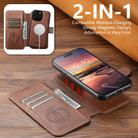 For iPhone 15 Pro Max Suteni Q05 2-in-1 Multi-function Detachable Wallet MagSafe Phone Case(Brown) - 3