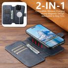 For iPhone 15 Pro Suteni Q05 2-in-1 Multi-function Detachable Wallet MagSafe Phone Case(Blue) - 3
