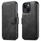 For iPhone 15 Plus Suteni Q05 2-in-1 Multi-function Detachable Wallet MagSafe Phone Case(Black) - 1