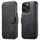 For iPhone 13 Pro Max Suteni Q05 2-in-1 Multi-function Detachable Wallet MagSafe Phone Case(Black) - 1