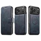 For iPhone 17 Pro Max Suteni Q05 2-in-1 Multi-function Detachable Wallet MagSafe Phone Case(Blue) - 1