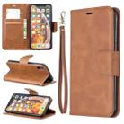 Retro Lambskin Texture Pure Color Horizontal Flip PU Leather Case for Galaxy S10, with Holder & Card Slots & Wallet & Lanyard(Brown) - 1