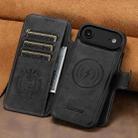 For iPhone 17 Air Suteni Q05 2-in-1 Multi-function Detachable Wallet MagSafe Phone Case(Black) - 2