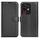 For vivo Y29 4G Litchi Texture Horizontal Flip Leather Phone Case with Holder(Black) - 1