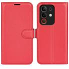 For vivo Y29 4G Litchi Texture Horizontal Flip Leather Phone Case with Holder(Red) - 1