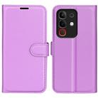 For vivo Y29 4G Litchi Texture Horizontal Flip Leather Phone Case with Holder(Purple) - 1